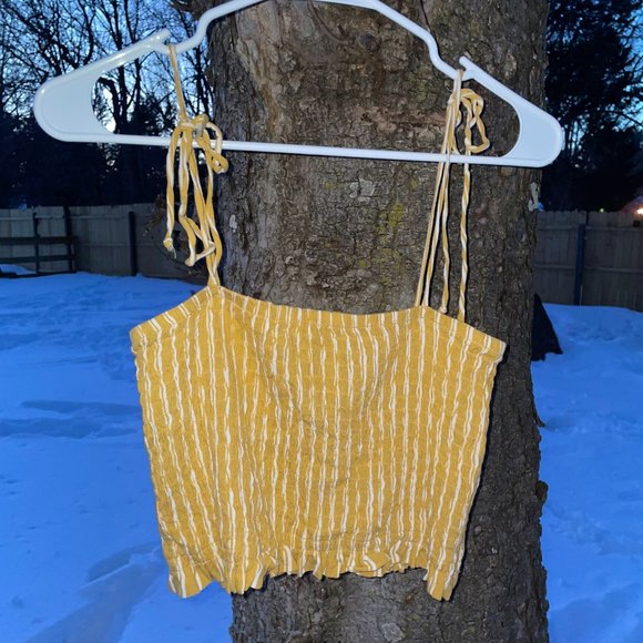 Pacsun Lottie Moss Yellow Striped Tank Top - Picture 2 of 4